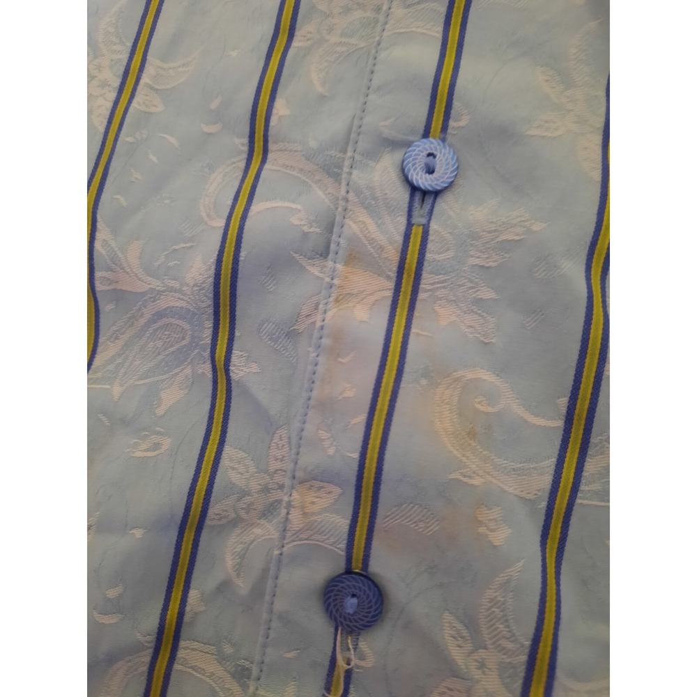 Robert Graham Classic Fit L Large Long Sleeve Button Shirt Blue Paisley Stripes - Picture 3 of 8